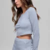 Camiseta de manga larga Alosoft Crop Finesse - Escarcha invernal