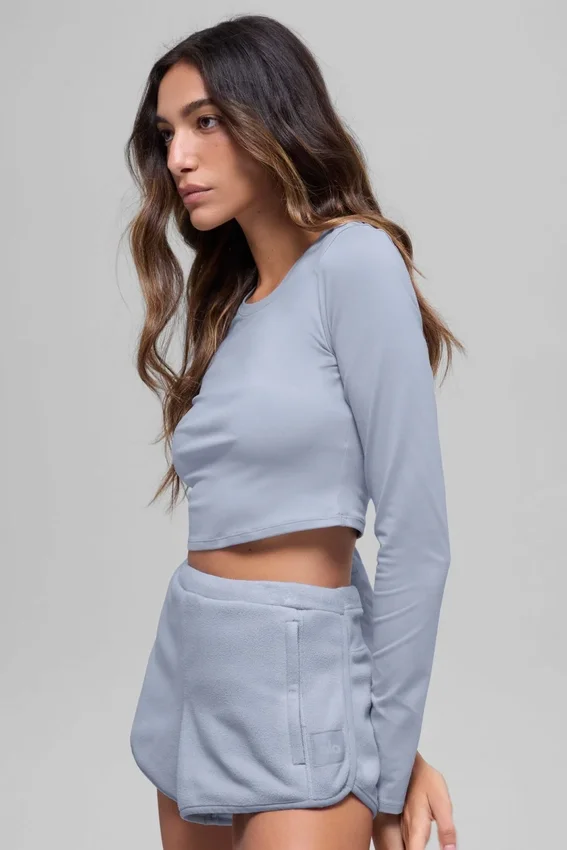 Camiseta de manga larga Alosoft Crop Finesse - Escarcha invernal