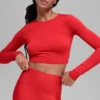 Camiseta de manga larga Alosoft Crop Finesse - Rojo brillante