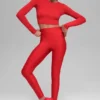 Camiseta de manga larga Alosoft Crop Finesse - Rojo brillante