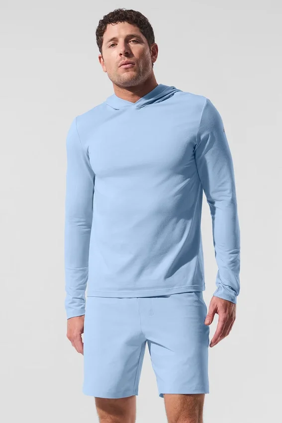 Camiseta de manga larga con capucha Conquer Reform - Azul concha