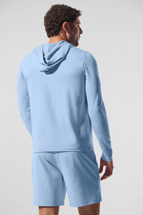 Camiseta de manga larga con capucha Conquer Reform - Azul concha