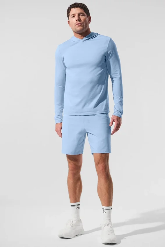 Camiseta de manga larga con capucha Conquer Reform - Azul concha