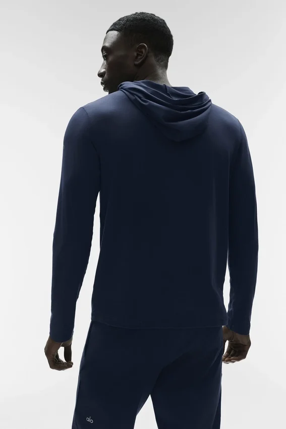 Camiseta de manga larga con capucha Conquer Reform - Azul marino