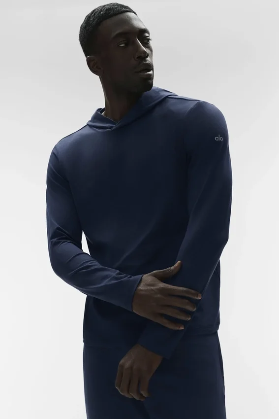 Camiseta de manga larga con capucha Conquer Reform - Azul marino