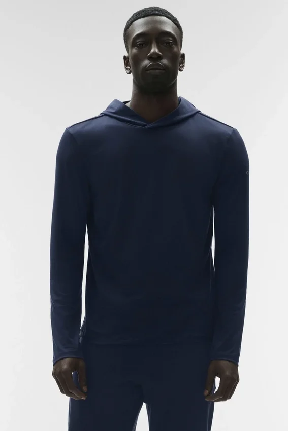 Camiseta de manga larga con capucha Conquer Reform - Azul marino