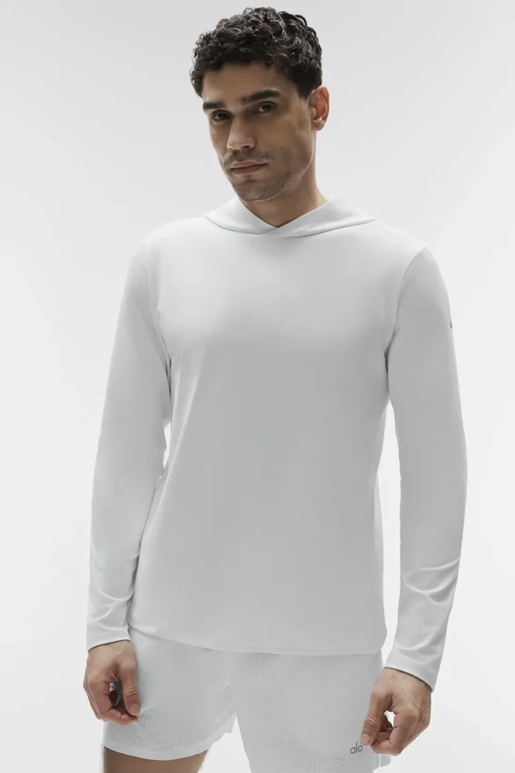 Camiseta de manga larga con capucha Conquer Reform - Blanco