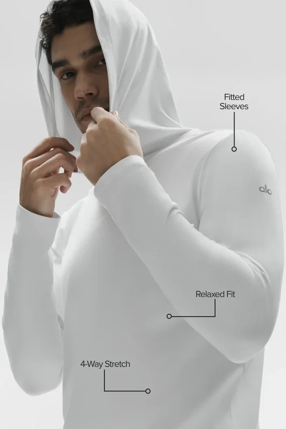 Camiseta de manga larga con capucha Conquer Reform - Blanco