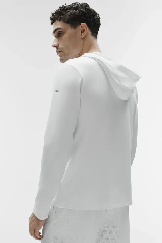 Camiseta de manga larga con capucha Conquer Reform - Blanco