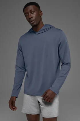 Camiseta de manga larga con capucha Conquer Reform - Bluestone