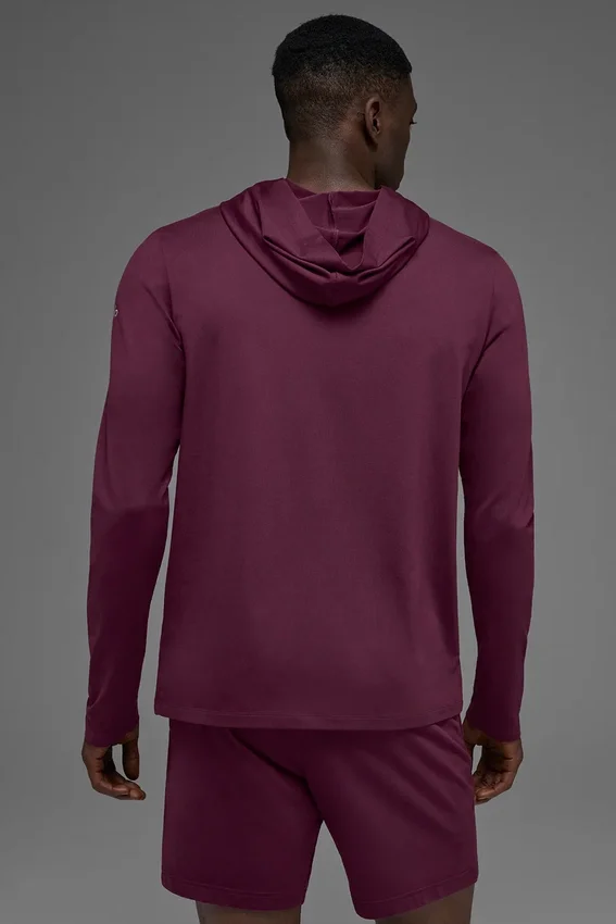 Camiseta de manga larga con capucha Conquer Reform - Burgundy