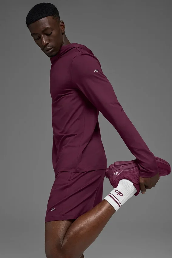 Camiseta de manga larga con capucha Conquer Reform - Burgundy