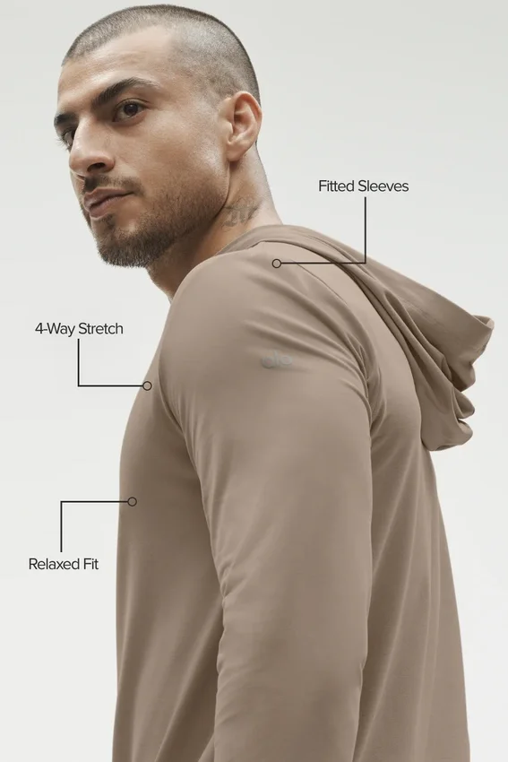 Camiseta de manga larga con capucha Conquer Reform - Grava