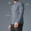 Camiseta de manga larga con capucha Conquer Reform - Gris acero