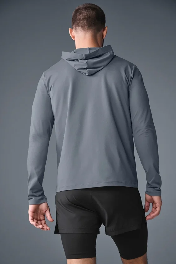 Camiseta de manga larga con capucha Conquer Reform - Gris acero