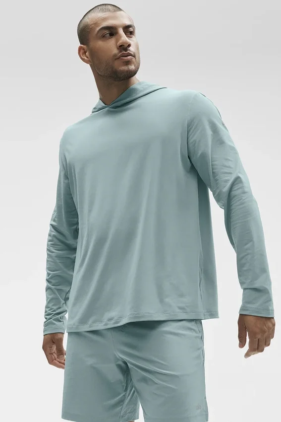 Camiseta de manga larga con capucha Conquer Reform - Salvia del desierto