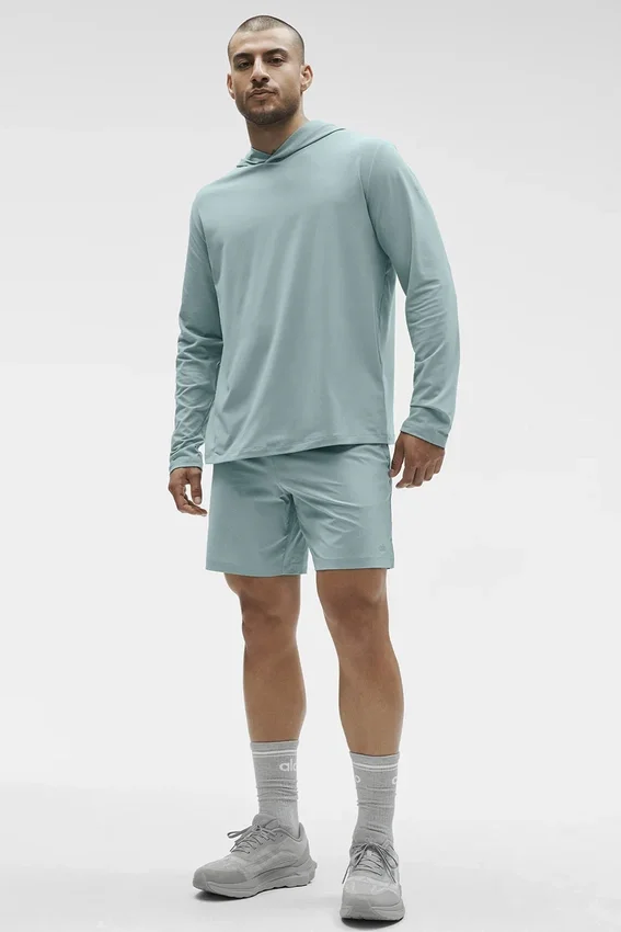 Camiseta de manga larga con capucha Conquer Reform - Salvia del desierto
