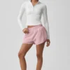 Camiseta de manga larga con cremallera de 1/4 Alo Softsculpt Precision - Blanco