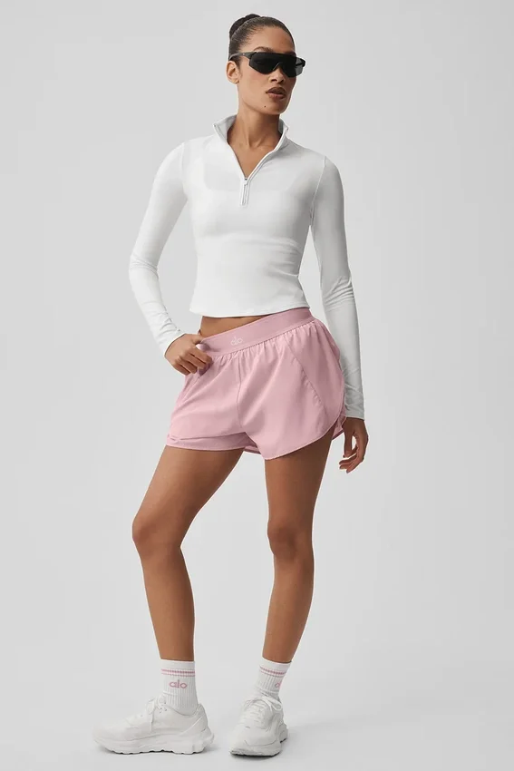 Camiseta de manga larga con cremallera de 1/4 Alo Softsculpt Precision - Blanco