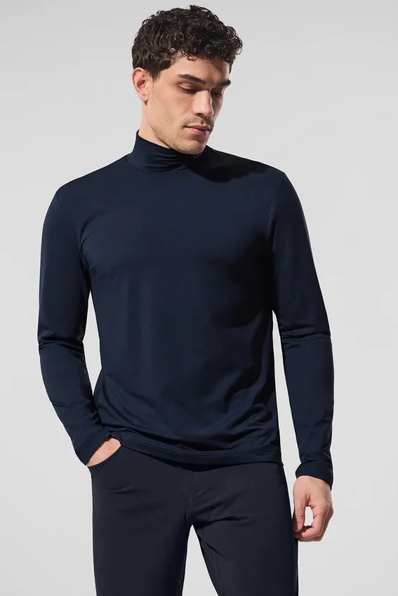 Camiseta de manga larga con cuello alto Conquer Reform - Azul marino