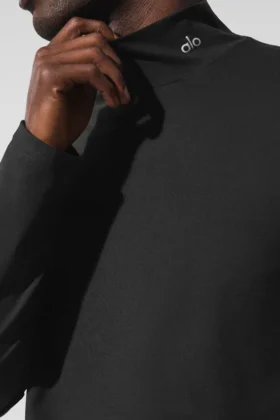 Camiseta de manga larga con cuello alto Conquer Reform – Negro