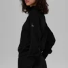 Camiseta de manga larga con cuello alto «Waffle Weekend Escape» - Negro