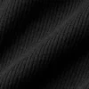 Camiseta de manga larga con cuello alto y tejido acanalado «Mesmerize» — Negro