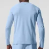 Camiseta de manga larga con cuello redondo Alo Vapor - Azul concha