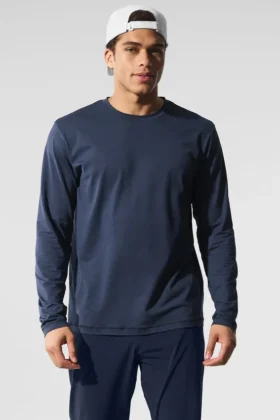 Camiseta de manga larga con cuello redondo Conquer Reform - Azul marino