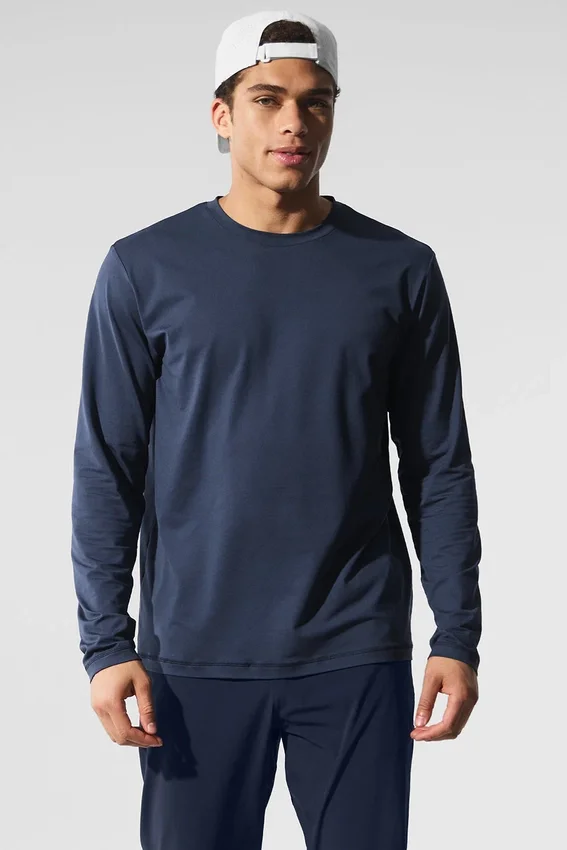 Camiseta de manga larga con cuello redondo Conquer Reform - Azul marino