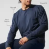 Camiseta de manga larga con cuello redondo Conquer Reform - Azul marino