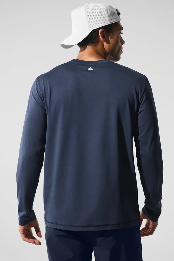 Camiseta de manga larga con cuello redondo Conquer Reform - Azul marino