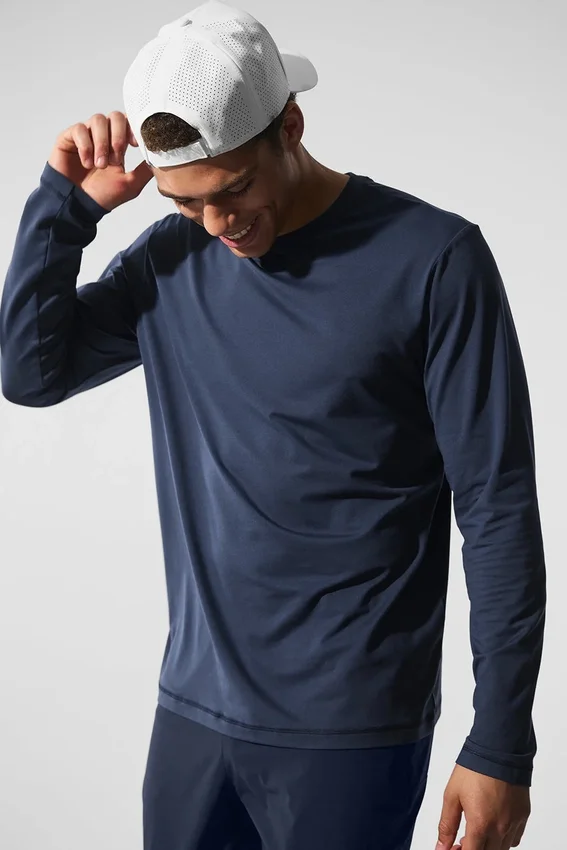 Camiseta de manga larga con cuello redondo Conquer Reform - Azul marino