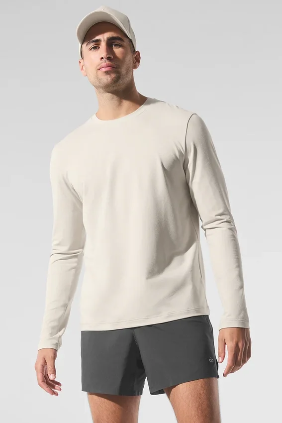 Camiseta de manga larga con cuello redondo Conquer Reform - Blanco hueso