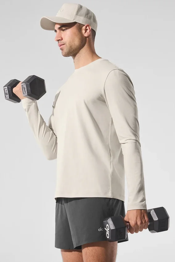 Camiseta de manga larga con cuello redondo Conquer Reform - Blanco hueso