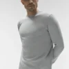 Camiseta de manga larga con cuello redondo Conquer Reform - Gris jaspeado deportivo