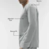 Camiseta de manga larga con cuello redondo Conquer Reform - Gris jaspeado deportivo