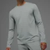 Camiseta de manga larga con cuello redondo Conquer Reform - Gris lunar