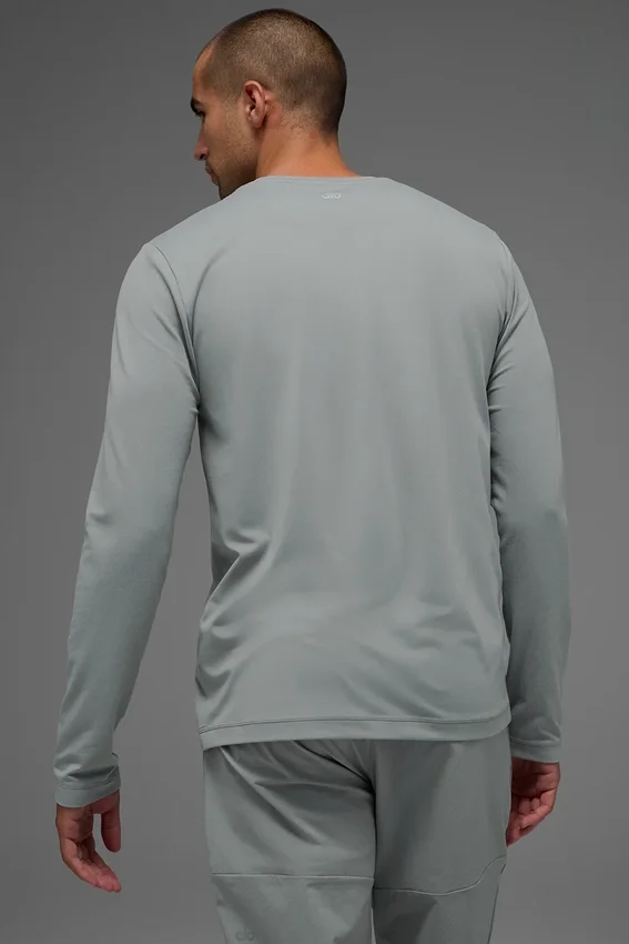 Camiseta de manga larga con cuello redondo Conquer Reform - Gris lunar
