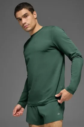Camiseta de manga larga con cuello redondo Conquer Reform - Verde trébol