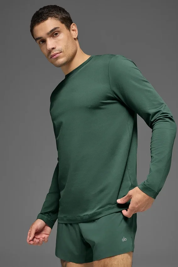 Camiseta de manga larga con cuello redondo Conquer Reform - Verde trébol
