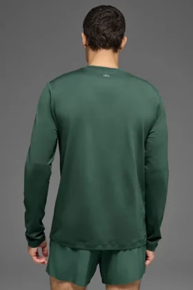 Camiseta de manga larga con cuello redondo Conquer Reform – Verde trébol