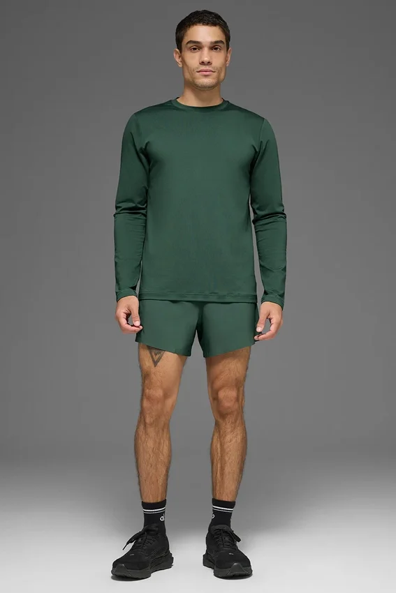 Camiseta de manga larga con cuello redondo Conquer Reform - Verde trébol