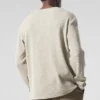 Camiseta de manga larga con cuello redondo «Elevate Waffle» - Color hueso