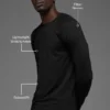 Camiseta de manga larga con cuello redondo Idol - Negro