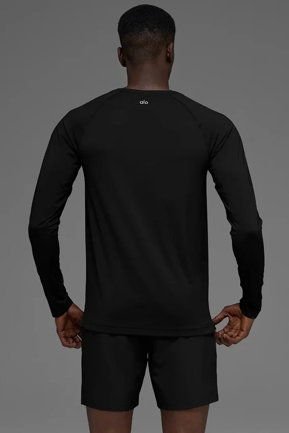 Camiseta de manga larga con cuello redondo Idol - Negro