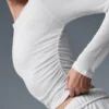 Camiseta de manga larga con fruncidos - Blanco