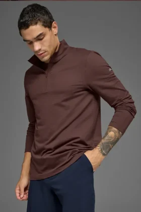 Camiseta de manga larga Conquer 1/4 Zip Reform – Brownstone