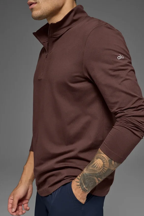 Camiseta de manga larga Conquer 1/4 Zip Reform - Brownstone