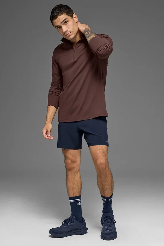 Camiseta de manga larga Conquer 1/4 Zip Reform - Brownstone